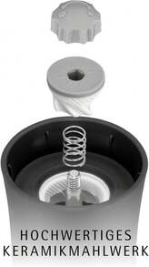 Set Of 2 Ceramic Spice Mills, Salt And Pepper Grinders - Grey - View 6