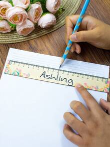 Customized Wooden Ruler With Name, Personalized Cartoon Ruler, Customized School Ruler, Customizable Measuring Ruler, Birthday, Teacher, Back To School Gift - Style C - View 6