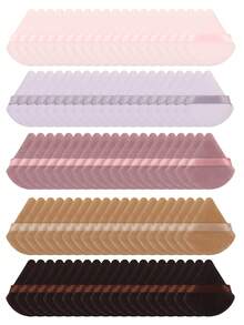 Triangle-Shaped Velvet Powder Puff 5/10/20/30/50/100pcs,Made Of Super-Soft Velvet, Designed For Contouring, Eye, And Corner, Suitable For All Skin Types. - Multicolor - View 1