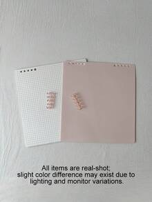 1pc Notebook, 60 Sheets/120 Pages Vintage Square Grid Flip-Over Loose-Leaf Notebook, Detachable Loose-Leaf Paper Error Correction Notebook Memo Pad - Multicolor - View 12