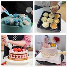Cake Decorating Kit, 193 Pcs Baking Tools (Blue) |   Cake Turntable, Leveler, 24 Numbered Icing Tips, 2 Spatulas, 3 Scrapers, 5 Bag Ties, 50 Pastry Bags, 50 Cupcake Liners & More - Purple - View 5