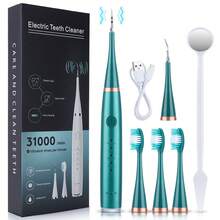 Limpiador de dientes eléctrico Hailicare, elimina manchas y placa dental, cepillo de dientes eléctrico recargable por USB, impermeable, juego de herramientas de limpieza oral para el hogar, capacidad de batería de 500mAh - Multicolor - Ver 12