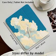 飛機與雲朵圖案彩繪效果平板保護殼附支架，相容 Honor 8/9/10/X8/X8A/X9/X8Pro/X9Pro、MatePad SE 11 吋/MatePad 11 吋/11.5 吋、MatePad Pro、Apple 10th/11th Gen 2025 (A16)、Galaxy Tab A7/A9 及其他熱門機型 - 款式32 - 查看 4