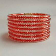7pcs/Set Fashion Crystal Glitter Jelly Bracelets For Women, Lucky Symbol Buddhist Wristbands - Multicolor - View 12