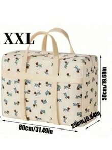 Large Capacity Clothing Storage Bag, Made Of Thick And Durable Polyester Fabric With Cute Dog Pattern. Foldable Design Saves Space, Equipped With Portable Handle, Suitable For Travel, Moving And Organizing Clothes, Bedding And Miscellaneous Items. Practical Home Storage Bag, Suitable For Holiday Essentials, Fashionable Room Decor And Matching Plush Toys. - Multicolor - View 13