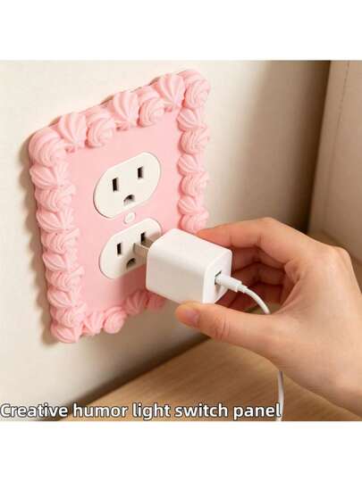 1pc Decorative Light Switch Cover, Outlet Cover, Outlet Protector, 3D Sculpted Light Switch Panel, Dust-Proof Switch Panel Cover - Suitable For Wall Decoration (With Screws) Unique Artistic Sculpted Light, Fun Light Switch - Creative Humorous Light Switch Panel, For Switch Cover - Easy To Screw In Installation, No Battery Required - Perfect For Home Decor And Holiday Decoration, Lighting Accessories, Other Lighting Accessories. Suitable For Bedroom, Bathroom, Living Room.