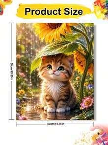 Cat Oil Painting By Numbers, DIY Canvas Art For Adult Beginners, Wall Art Decoration Holiday Gifts, Includes Oil Painting Tools. - Frameless - View 8