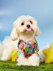 Care Bears X PETSIN 1pc Little Bear Colorful Cartoon Pattern Printed Elastic Four-Legged Pants Jumpsuit For Cats And Dogs, Cute & Comfortable, Great For Indoor Playtime Or Outdoor Park Fun - Multicolor - View 6