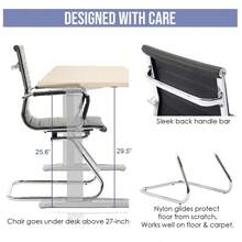 WAHSON OFFICE CHAIRS 10PCS PU Leather Office Chair Metal Frame Conference Chair For Meeting Room/Reception Area - 黑色十把 - 查看 7