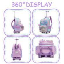 Girls' Rolling Backpack With Handle, 3-Piece Children's Luggage Set, Includes Pencil Case And Crossbody Bag, Suitable For Back To School Season - X4 Girls Trolley - View 10