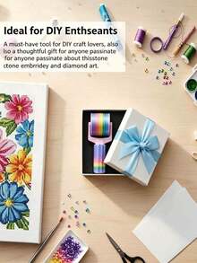 1pc Diamond Painting Roller Tool, Handheld Diamond Painting Roller Tool, DIY Craft Tool, Suitable For Diamond Embroidery And Detachable Diamond Painting Accessories - A - View 5
