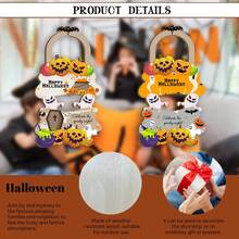 2pcs Halloween Hanging Decorations - Pumpkin & Bat Pattern With "Happy Halloween" Slogan, Suitable For Various Holiday Door Decor, Such As Christmas, Thanksgiving, Halloween Decorations, Christmas Decorations - 2pcs - View 3