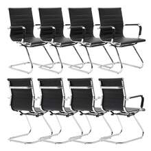 WAHSON OFFICE CHAIRS 8PCS PU Leather Office Chair Metal Frame Conference Chair For Meeting Room/Reception Area - 黑色八把 - 查看 9
