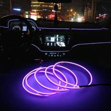 Dây đèn LED viền ô tô 3m ánh sáng lạnh, đèn trang trí nội thất ô tô dạng kẹp, dây đèn phát sáng - Ánh sáng xung quanh - Xem 12