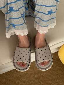 XIXITIAO Star Pattern Soft Sole Slide Slippers, Lightweight Comfy Indoor Home Slippers - Grey - View 6