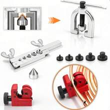 7-Loch-Rohraufweitwerkzeug Aus Kohlenstoffstahl Mit 45° Einfach-/Doppelaufweitung, Professionelles Rohrreparatur-Set Für Kupfer, Aluminium, Messing & Baustahl – Ideal Zum Aufweiten Von Klimaanlagenleitungen, Bremsleitungsformung & Für Die Präzise Fertigung in Der Werkstatt. - Satz - Übersicht 3