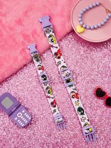 THE POWERPUFF GIRLS X PETSIN Cute Pet Cartoon Pattern Everyday Wear Collar - Mauve Purple - View 2