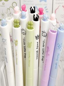 Cream Style Rotating Neutral Pen, Decorative Pen Cap, Smooth Writing Stationery For Students And Office - A - View 3