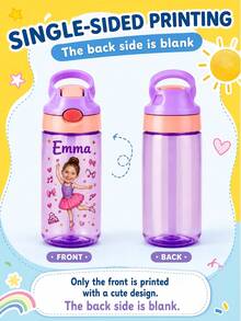 1pc Customized Name Straw Water Bottle, Customized Name Straw Cup, 480ml Customized Name Straw Cup, Customized Insulated Cup, Personalized Name Straw Cup, Personalized Water Bottle With Straw Lid, Personalized Straw Cup, Personalized Insulated Cup, Convenient For School Use, Summer Water Cup - Custom Face and Name - View 5