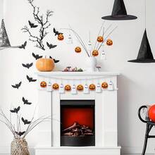 Set Ornamen Gantung Halloween 12 Buah – Dekorasi Datar 2D Berisi Hantu Perak Lucu dan Emas – Ideal untuk Pohon Halloween dan Dekorasi Pesta di Rumah - MultiWarna - View 3