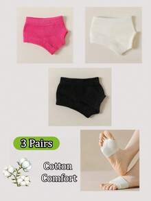 1/3/4 Pairs Bikini Cotton Split Toe Socks, Summer Thin Half-Palm Invisible Two-Toe Socks, Matching Flip-Flops - Multicolor - View 21
