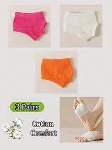 1/3/4 Pairs Bikini Cotton Split Toe Socks, Summer Thin Half-Palm Invisible Two-Toe Socks, Matching Flip-Flops - Multicolor - View 15