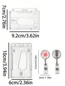 Unisex Cute Cherry Blossom Retractable Card Holder, Anti-Loss Easy-Pull Buckle, Transparent Retractable ID Card Holder, College Student Campus Card Holder, Cafeteria Meal Card Storage Bag, Slide Cover Design, Dual Card Slots, Small Card Slot, Bus Card Holder, Non-Inductive, Bank Card Holder, Subway Card Storage, Portable Hanging, Adjustable ID Card Holder Keychain, Suitable For Office Workers And Students, Perfect Gift, Back To School Gift, Christmas Gift, Couple Card Holder - Multicolor - View 11