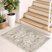 Alfombra de pasillo antideslizante para dormitorio, alfombra lavable con reverso de goma - Alfombra suave de pelo corto para cocina, lavandería, baño (61 x 244 cm, beige/marfil) - Rosa - Ver 3