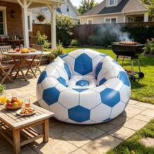 Inflatable Lazy Sofa, Suitable For Study And Bedroom Reading, Outdoor BBQ And Camping Inflatable Sofa, Music Festival Rest Sofa, Durable PVC Material, Foldable And Storable, Convenient To Carry, Soft Sitting Feel, Comfortable Edge Design - Multicolor - View 5