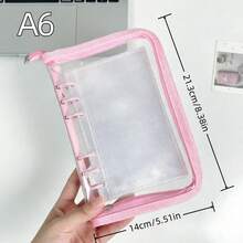 1pc A6 Glitter Zipper Binder, Transparent Storage Bag, Sticker Storage Book, Pencil Case, PVC Material, A6 PP High Transparency Inner Page Refill, IDOLME, Suitable For Document Bag/Stamp Album/Scrapbook/Sticker Book/Pencil Case, K-Pop Photo Album, Savings Book, Diary, Planner, Etc. - A6 - View 7
