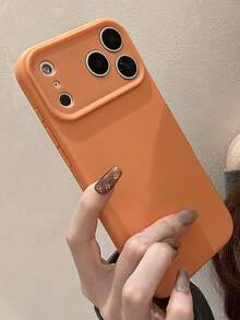 Luxury Skin Feel TPU Camera Protection Soft Phone Case Compatible With IPhone 17 Pro Max 17 Pro 17 16 Pro Max 16 Pro 16 15 Pro Max 15 Pro Max 15 Pro 15 14 Pro Max 14 Pro 14 13 Shockproof Protective Back Cover - Orange - View 4