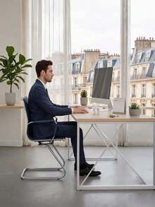 WAHSON OFFICE CHAIRS 10PCS PU Leather Office Chair Metal Frame Conference Chair For Meeting Room/Reception Area - 藍色十把 - 查看 3