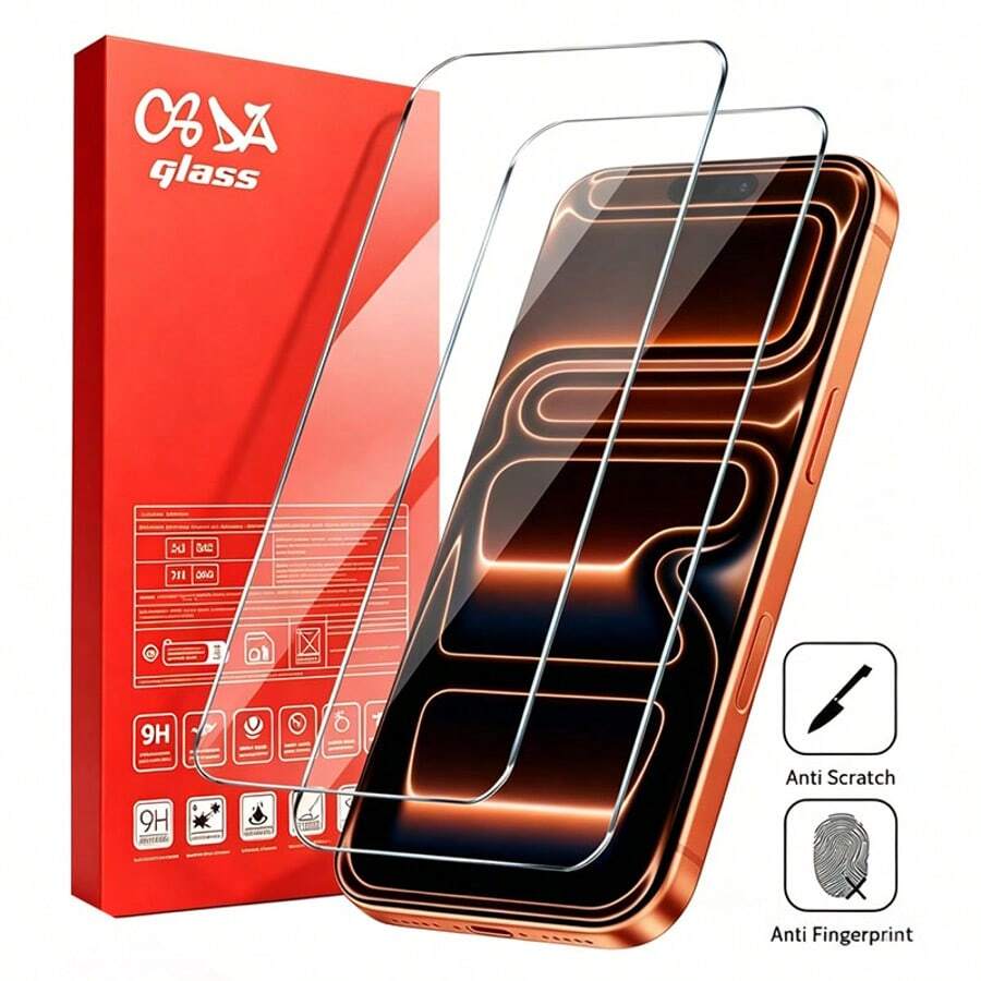 2 Pieces Tempered Glass High-Definition Transparent Screen Protector, Compatible With IPhone 17 ProMax/17Pro/17/16Pro/16Promax/15/14/13/13mini/12/11/XS, Scratch Resistant And Easy To Install. [International Version Instead Of Local Version] - Multicolor - View 1