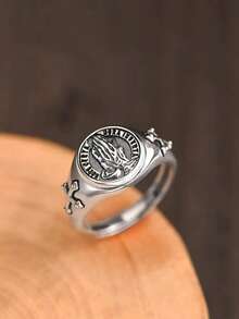 1pc Prayer Hands Fashion Copper Material Multi-Color Men's Ring Suitable For Men's Daily, Party, Music Festival Wear - Multicolor - View 4