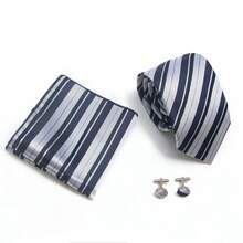 AlanKing Men's Striped Tie Set, Premium Gift Box, Suitable For Holiday And Anniversary Gifts - Color Mixing - View 2