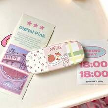 1pc Cute Cartoon Cat Portable Makeup Mirror Stand, Adhesive, Horizontal & Vertical Dual-Use, Desktop Support, Flip Cover - Multicolor - View 9