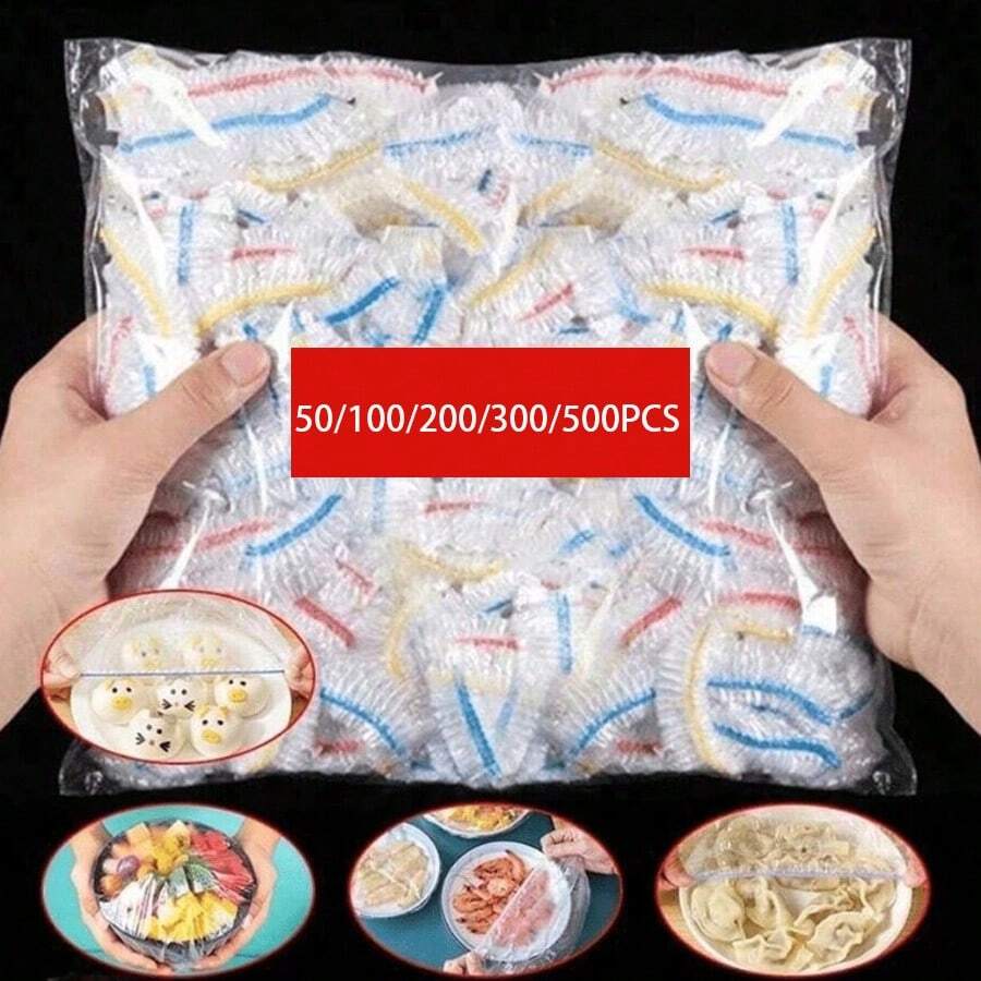 50/100/200/300/500入彩色一次性食品保鮮袋,塑膠水果收納袋,廚房配件,適合戶外與露營使用 - 彩色 - 查看 1