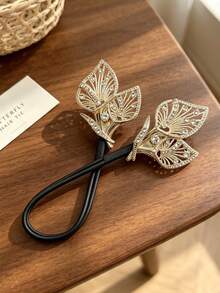 1pc Vintage Peacock Feather Rhinestone Hair Twist Bun Maker, Multi-Color Rhinestone Hair , Luxury Hair Accessory For Women Wedding Banquet - Multicolor - View 5