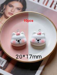 10/20/100pcs Cute Animal Puppy Elephant White Bear Pendant Charms DIY Handmade Keychain Bag Charm Accessories Decor - Multicolor - View 25