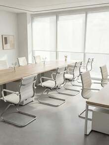WAHSON OFFICE CHAIRS 6PCS PU Leather Office Chair Metal Frame Conference Chair For Meeting Room/Reception Area - 白色六把 - 查看 2