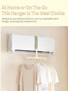 1 PC Foldable Air Conditioner Drying Rack, Portable Multi-Hole Travel Clothes Hanger, Space-Saving Collapsible Laundry Rack For Hotel, Business Trip, Home, Apartment, Dorm, Camping, Lightweight, Durable, Quick-Dry, Indoor Outdoor Summer Use - View 7