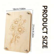 Floral Pressing Kit With Diary Bookmark Frame, Dried Flower Specimen Making, Pressed Flower Press Set, 8-Inch Flower Press Kit For Crafting, Adult Hobby Development, Dried Flower Plant Wedding Bouquet Preservation Set - Embossed Panel - View 4