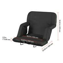 Stadium Seat, 6 Adjustable Angle Wide Bleacher Chair, 2.9'' Cushion Padded Stadium Seat With Armrest And Back Support, Stadiums Chair With Hook Cupholder For Picnics, Beach Sports, And Gaming - A - View 6