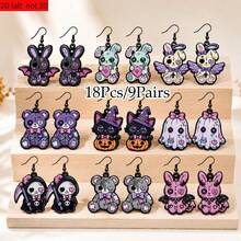 Halloween Keychain Party Gift Bag 2D Flat PVC Halloween Element Shaped Pendant Classic And Practical Design Decorative Item Perfect Party Gift Bag Filler Charming Small Gift Keychain Room Decor Home Decor Halloween Decor - A - View 4