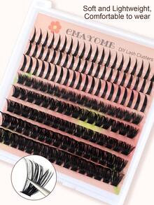 140/150 Pcs D-Curl Fluffy False Eyelash Clusters, Super Thick & Long Lash Clusters, Curled Individual Lashes, Thin & Long Lashes, Cartoon Effect Long Lashes, Suitable For Beginners Home Use. - Multicolor - View 3