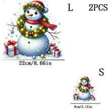 1/2/3pcs Snowman Design Heat Transfer Stickers For Holiday Crafts, Fabric, Bags, Decorations, Easy Application Without Sewing - Christmas Gifts And Decor DIY - Multicolor - View 10