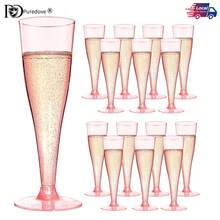 PUREDOVE Pink Champagne Flutes Plastic Wine Glasses Reusable, 25/50 Pack 4.5 Oz Mimosa Glasses For 2026 Engagement Wedding Birthday Back-To-School Party Supplies, Bulk Cocktail Toasting Cups - 粉色 - 查看 2