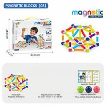 Kids DIY Telescopic Magnetic Rod, Magnetic Attraction Stretch Building Blocks, Intellectual Development Toys For Boys And Girls, Parent-Child Interactive Fun - Multicolor - View 14