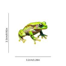 Green Tree Frog Enamel Pin Fashion Decorative Badge Ornaments Lapel Bag Badges Gifts - Green - View 2