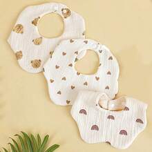 3pcs Gauze Petal Bibs Drool Bibs Baby Bibs Rotating Gauze Bibs - Multicolor - View 9